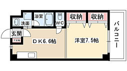 ミアカーサ矢田 1DKの間取図画像