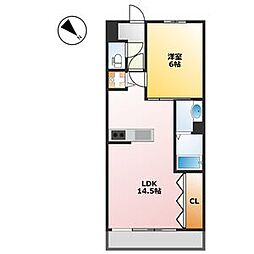 ニッセイディーセント金山 1LDKの間取図画像