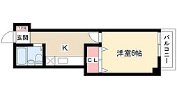 マイノーラ町北 1Kの間取図画像