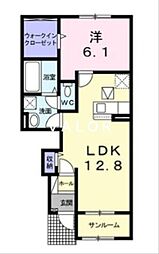 コリーナ　アルモE 104 1階1LDKの間取り