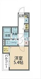 カインドネス小田急相模原V 201 2階1Kの間取り