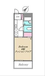 ウイングウエスト 1Kの間取図画像