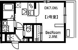 Apexシフォン 1DKの間取図画像