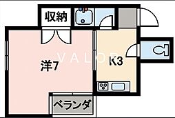 サンハイツ文京 1Kの間取図画像