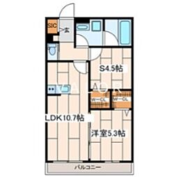 さくら十番館 1SLDKの間取図画像