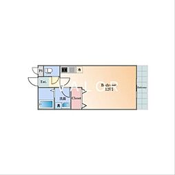 Dolce5 ワンルームの間取図画像