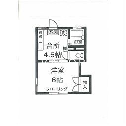 フローラ相模 1Kの間取図画像