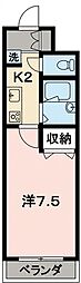 さがみのハイツ 1Kの間取図画像