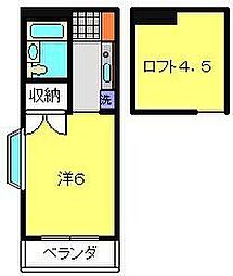 クレスト ワンルームの間取図画像