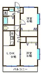 ノーブルマンション相模大野 2LDKの間取図画像