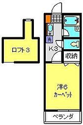 エイトハウス 1Kの間取図画像