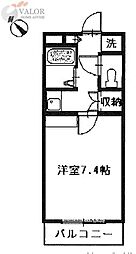 キャピタルヒロ 1Kの間取図画像