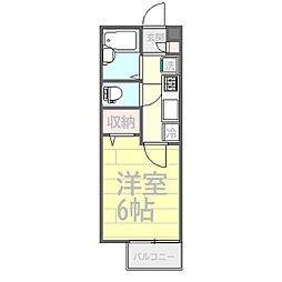 アルテミス5 1Kの間取図画像
