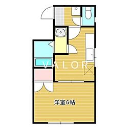 大野ハイムB 1DKの間取図画像