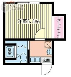 ラスティング相模大野 1Kの間取図画像