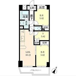 KDXレジデンス二子玉川 2SLDKの間取図画像