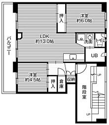 ビレッジハウス江別1号棟 3DKの間取図画像