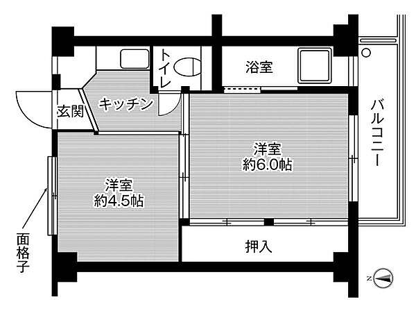 ビレッジハウス岩倉I1号棟 0208｜愛知県岩倉市五条町(賃貸マンション2K・2階・28.98㎡)の写真 その2