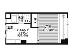 ビレッジハウス城北タワー 1DKの間取図画像