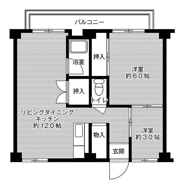 ビレッジハウス鈴蘭台1号棟 0101｜兵庫県神戸市北区鈴蘭台東町６丁目(賃貸マンション2LDK・1階・45.36㎡)の写真 その2