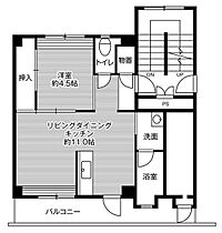 ビレッジハウス湖山2号棟 0304 ｜ 鳥取県鳥取市湖山町北５丁目206（賃貸マンション1LDK・3階・38.06㎡） その2