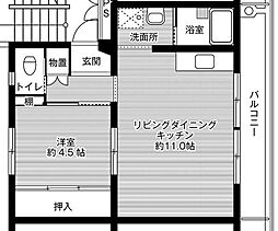 ビレッジハウス阿波根3号棟 1LDKの間取図画像