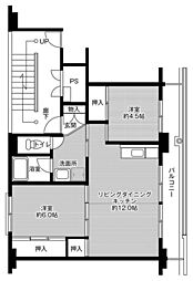 ビレッジハウス鞍手1 2LDKの間取図画像