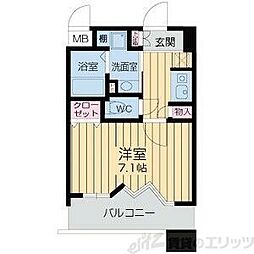 アーバンウェル茨木 1Kの間取図画像