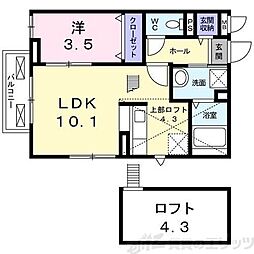 パル高槻 1LDKの間取図画像