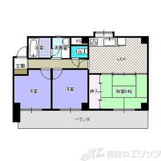 コンプリーションI ｜大阪府茨木市五十鈴町(賃貸マンション3LDK・3階・51.20㎡)の写真 その2