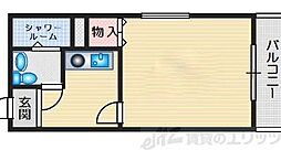ハイツオーキタ津之江 1Kの間取図画像