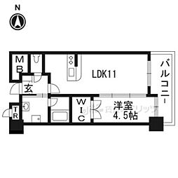 ヴェルドゥール南茨木 1LDKの間取図画像