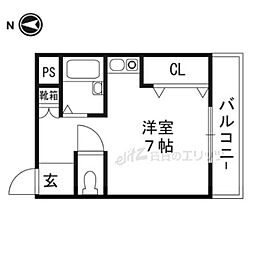 アンフィニィ・橋の内3 ワンルームの間取図画像