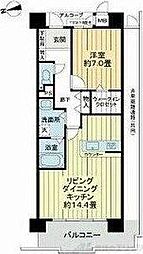 淀川リバーサイドタウンさくら13番館 1LDKの間取図画像