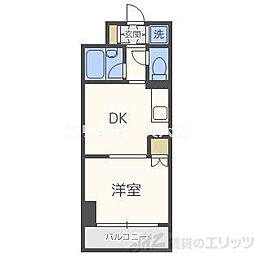 おおきに北大阪リバーフロント 1DKの間取図画像