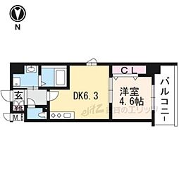 レシオ千里丘 1DKの間取図画像