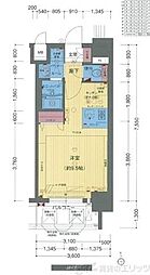 プレサンス新大阪クレスタ 1Kの間取図画像
