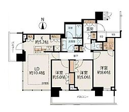 ザ・パークハウス晴海タワーズティアロレジデンス 3LDKの間取図画像