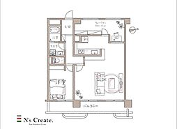 コープ野村花壇A 1SLDKの間取図画像