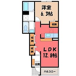 プラトン1 1LDKの間取図画像