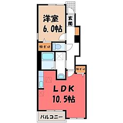 プランドール・カーサ 1LDKの間取図画像