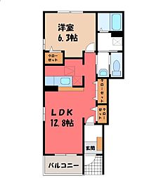 メゾン・モデストA 1LDKの間取図画像