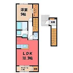 レジュベール 1LDKの間取図画像