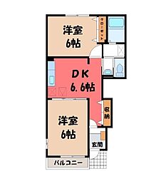 メゾン・メルヴェイユ 2DKの間取図画像