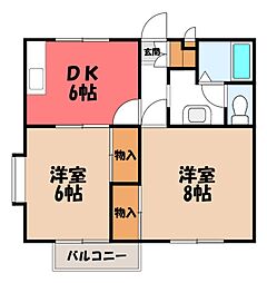 エステートM 2DKの間取図画像