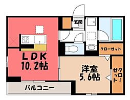 グリーンハイツA 1LDKの間取図画像