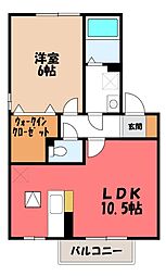 セジュール宮前壱番館 1LDKの間取図画像