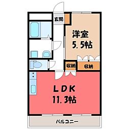 ジュピター 1LDKの間取図画像