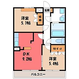 ユーパークウツギ 2DKの間取図画像