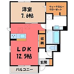 シャインコート 1LDKの間取図画像